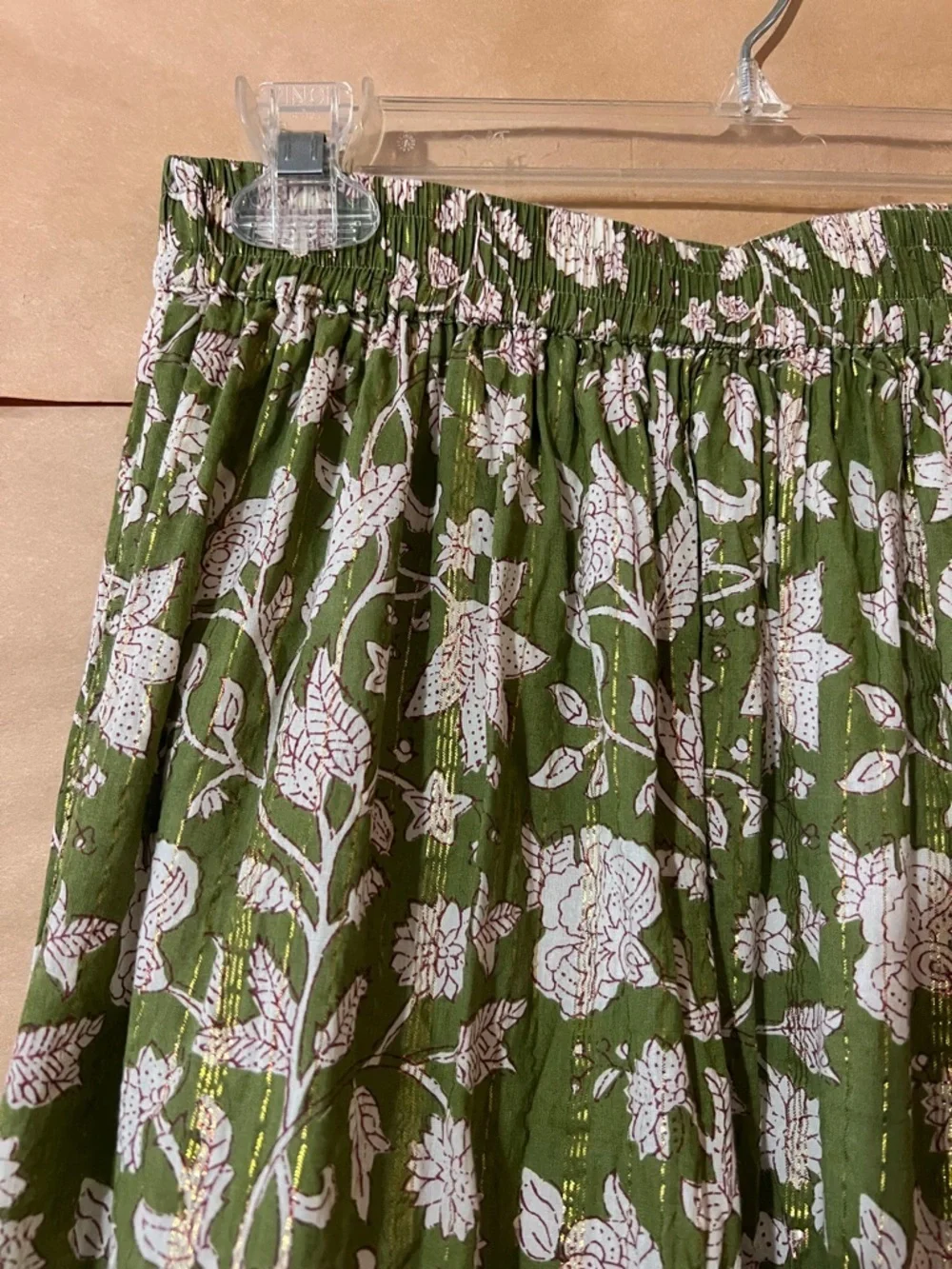 CLARA Olive Green Floral Maxi Skirt - Picture 11 of 15